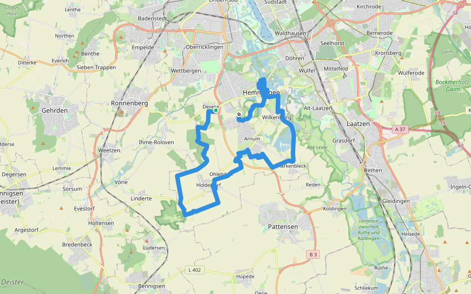 Hemminger Landwirtschaftspfad walking route map in Hemmingen