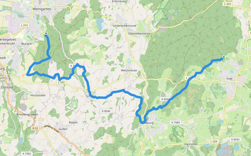 Martinusweg RWS 6 walking route map in Vogt