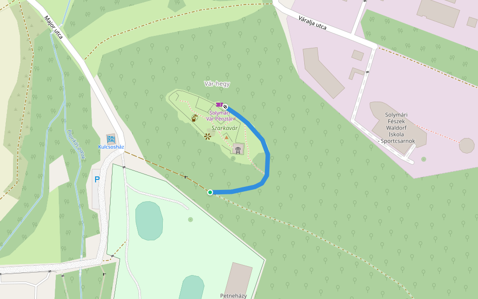 Z▙ (Mátyás-domb alja - Mátyás-domb, Szarkavár) walking route map in Solymár