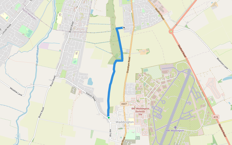 Plossland Round walking route map in Waddington