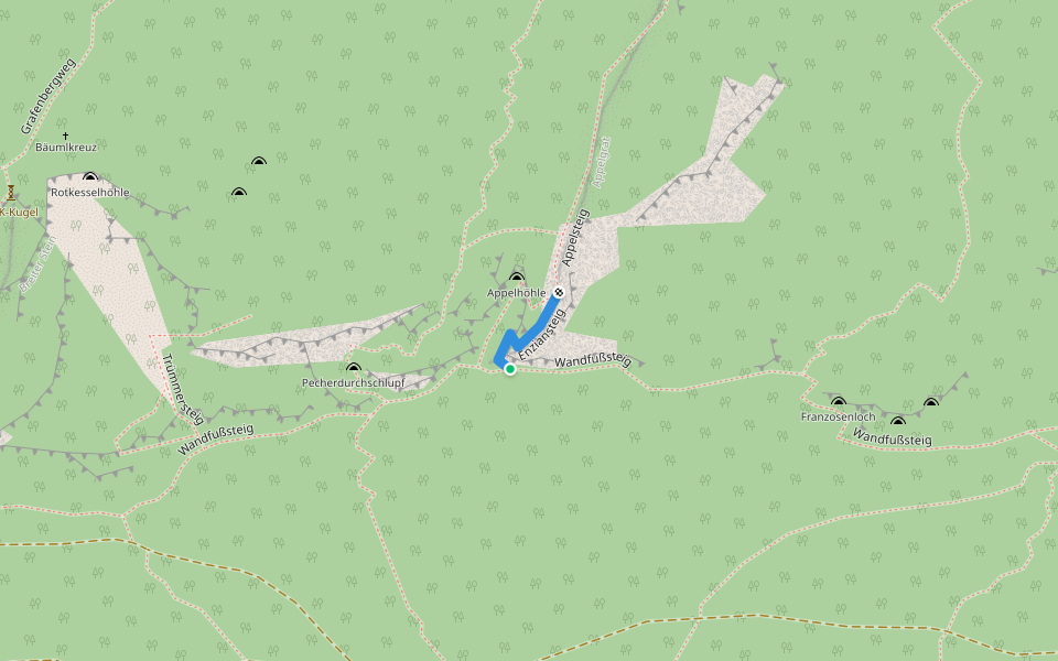 Enziansteig walking route map in Oberhöflein