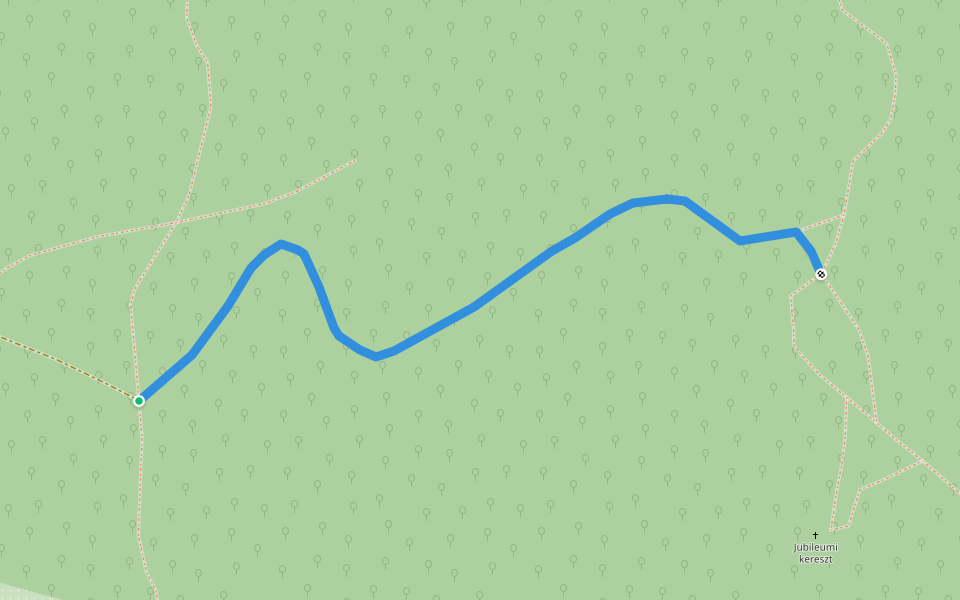 P+ (Jubileumi kereszt) walking route map in Kővágószőlős