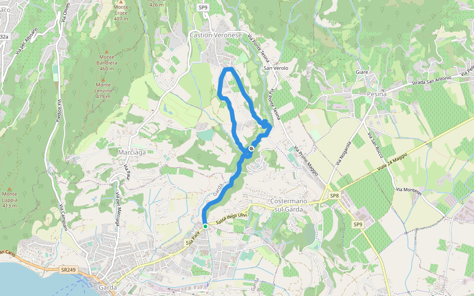 Valle Dei Molini (Itinerario D) walking route map in Garda