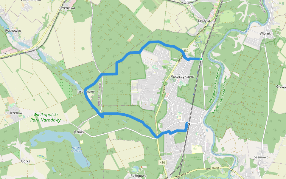 Szlak im. Bernarda Chrzanowskiego walking route map in Puszczykowo