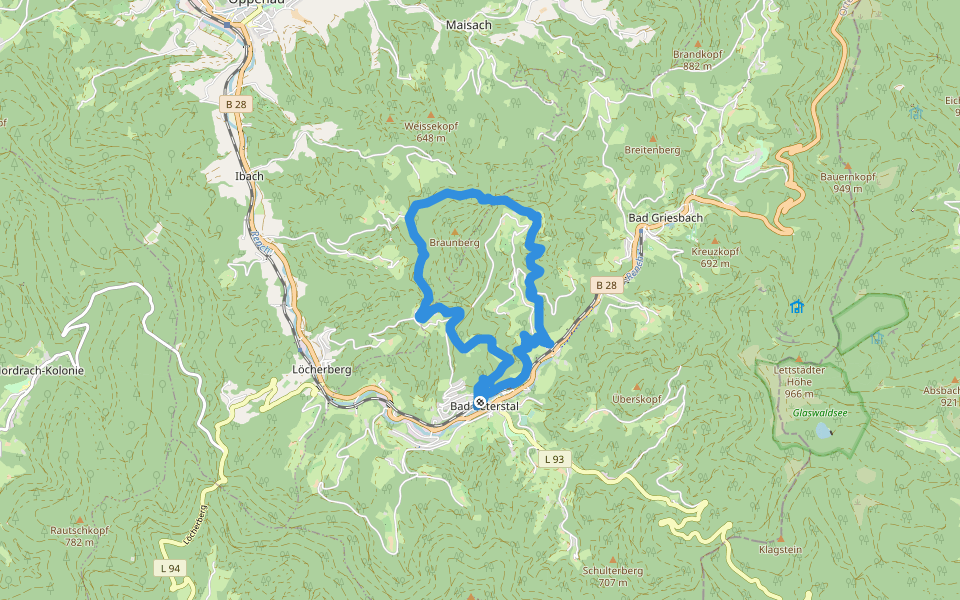 Genießerpfad - Peterstaler Schwarzwaldsteig walking route map in Bad Peterstal-Griesbach