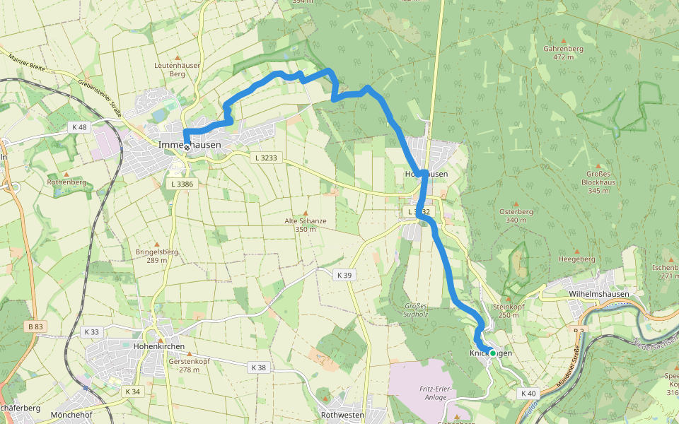 Märchenlandweg - Etappe 6 walking route map in Fuldatal