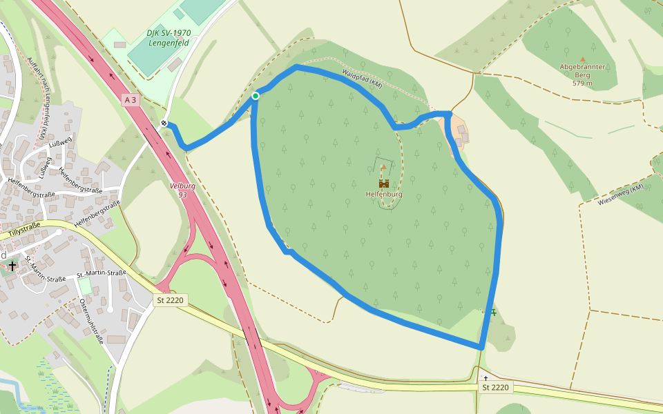 Rundweg um den Helfenberg walking route map in Velburg