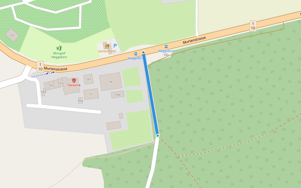 Heggidorn walking route map in Frauenkappelen