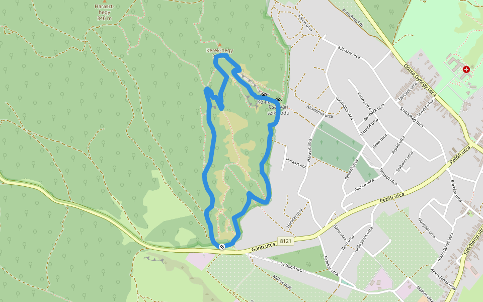 ZT, Haraszt-hegyi tanösvény walking route map in Csákvár