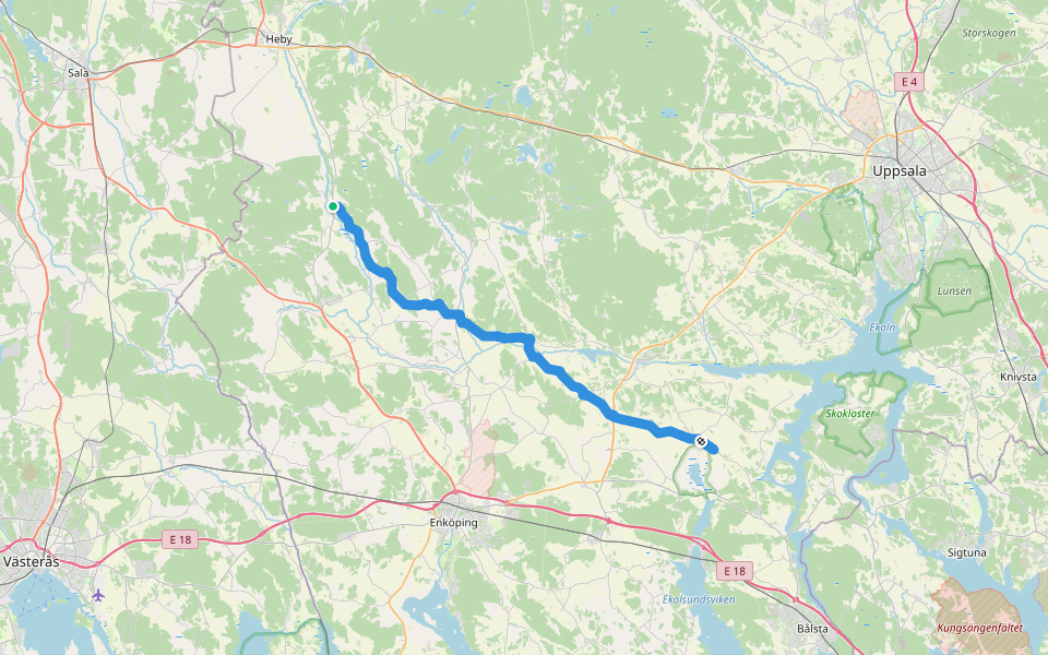 Dalkarlsvägen etapp 9 walking route map in Billerstena