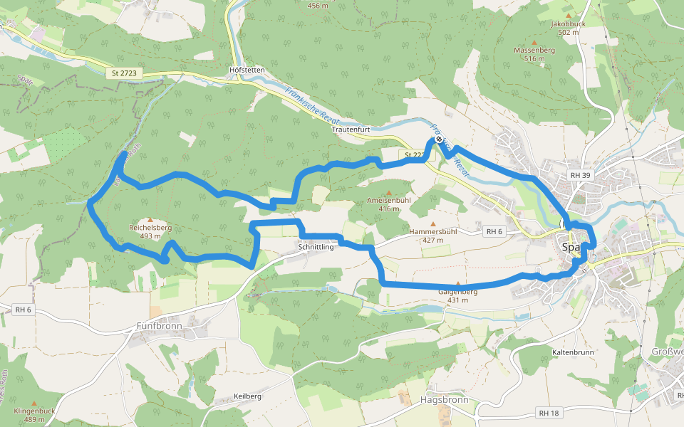 19 Schnittlinger Eiche walking route map in Spalt