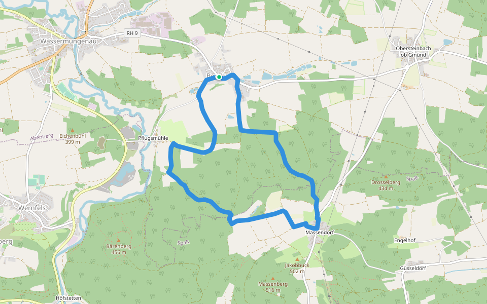 22 Im Spalter Hügelland walking route map in Abenberg