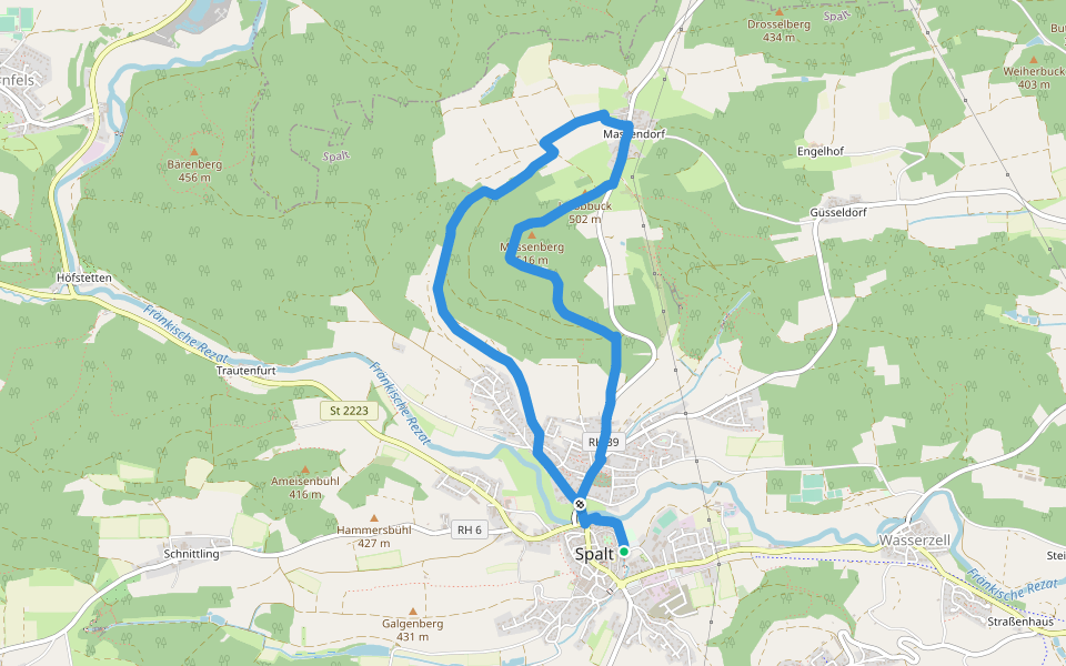 23 Rund um den Massenberg walking route map in Spalt