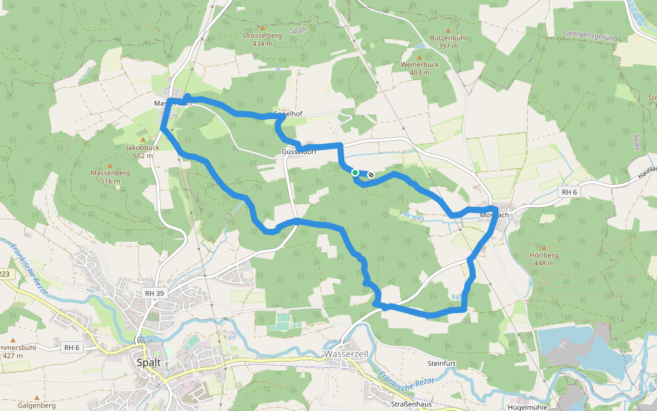 25 Hopfenwanderung walking route map in Spalt