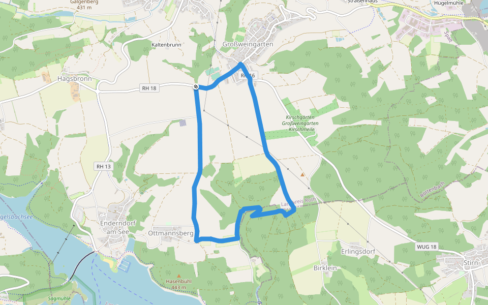 30 Kirschgartenwanderung walking route map in Spalt