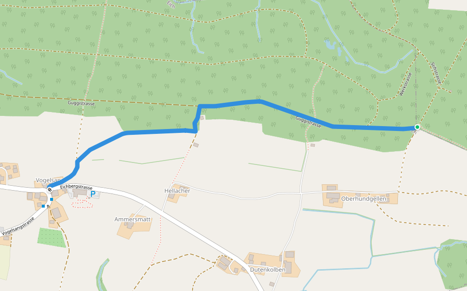 Morentaler Wald - Vogelsang walking route map in Eich