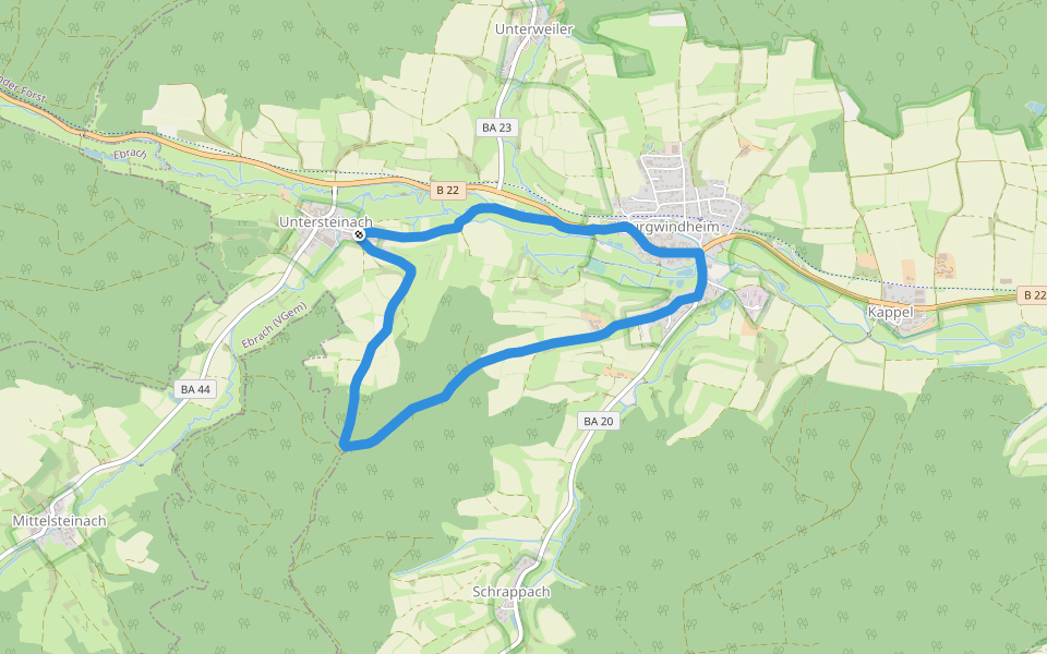 Burgleite walking route map in Burgwindheim