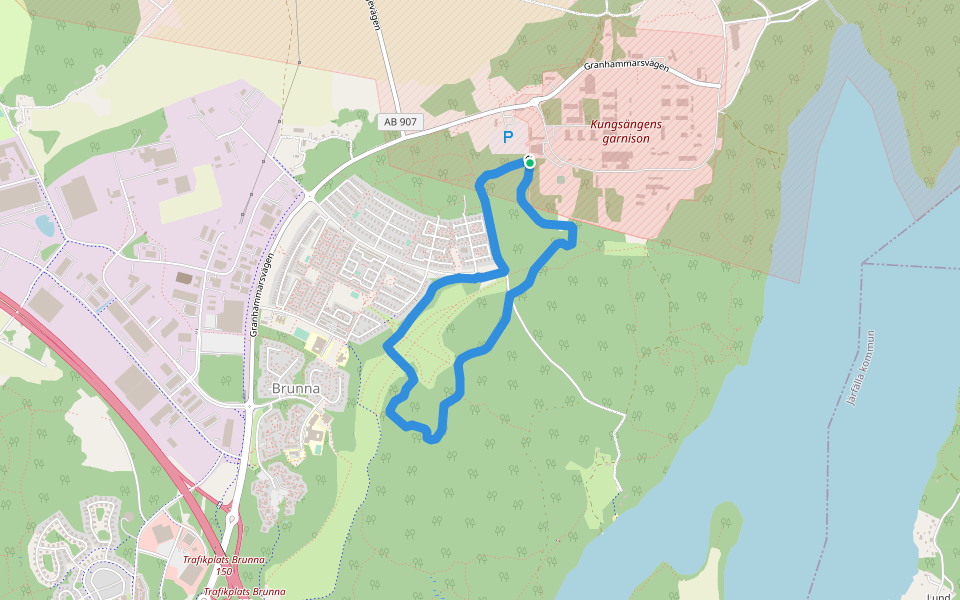 Brunnaspåret 4.1km walking route map in Kungsängen