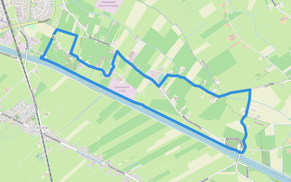 Natuurpad 't Goy walking route map in 't Goy