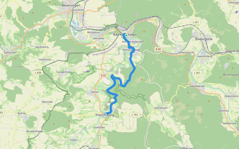 Märchenlandweg - Etappe 22 walking route map in Bad Karlshafen