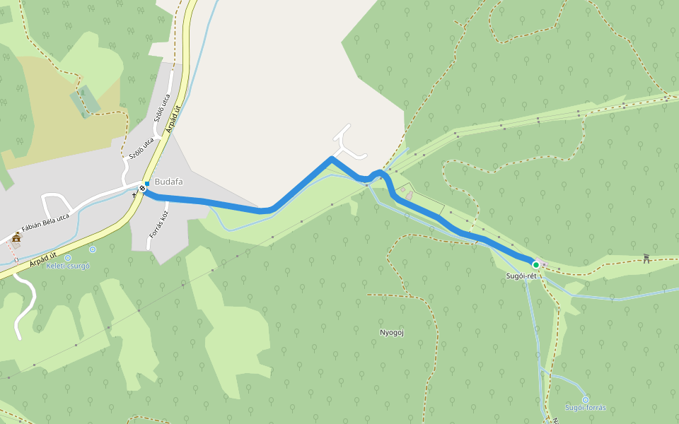 Z■ (Sugói-rét – Mánfa, Budafai aut.m.) walking route map in Mánfa