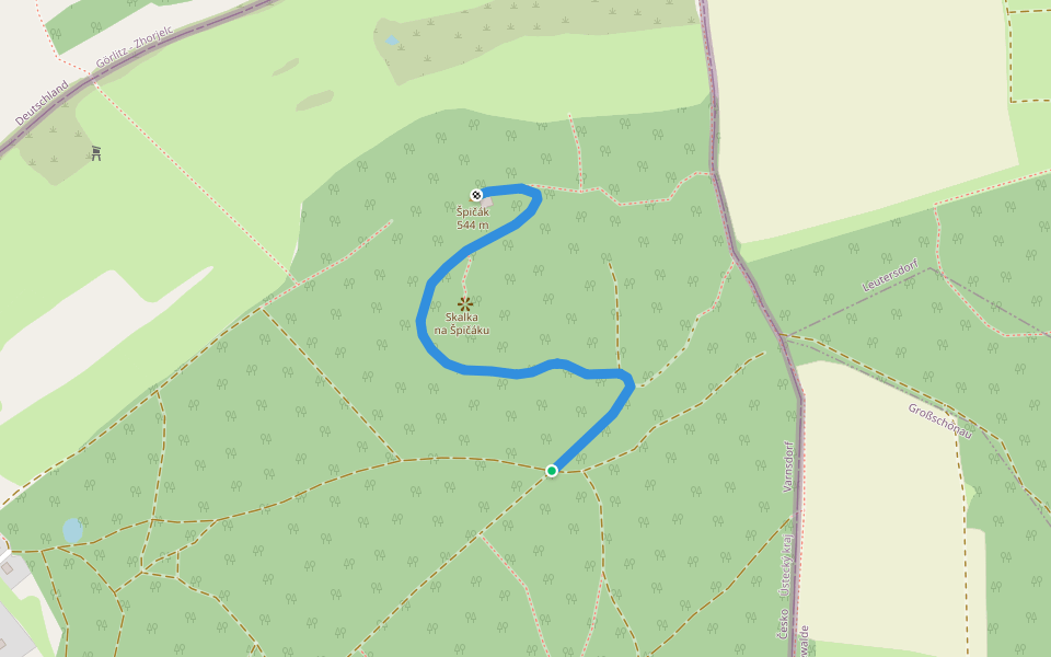 [Ž] vrchol Špičák walking route map in Varnsdorf