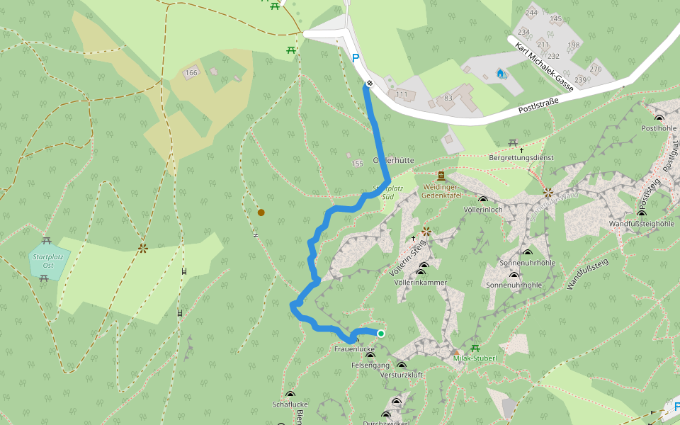 Frauenluckensteig walking route map in Maiersdorf