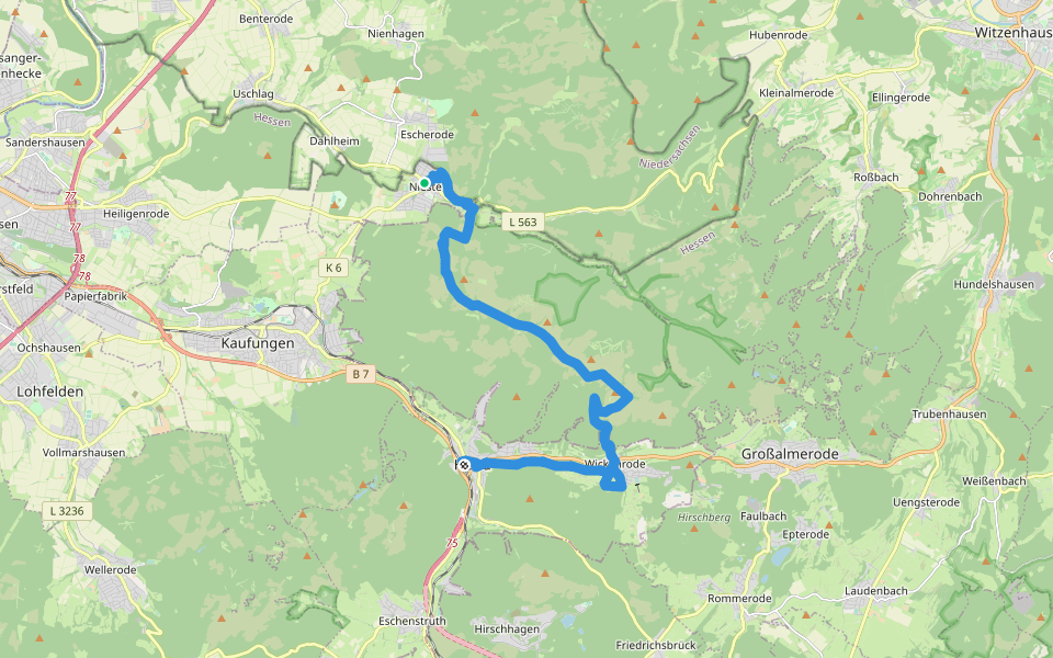 Märchenlandweg - Etappe 11 walking route map in Nieste