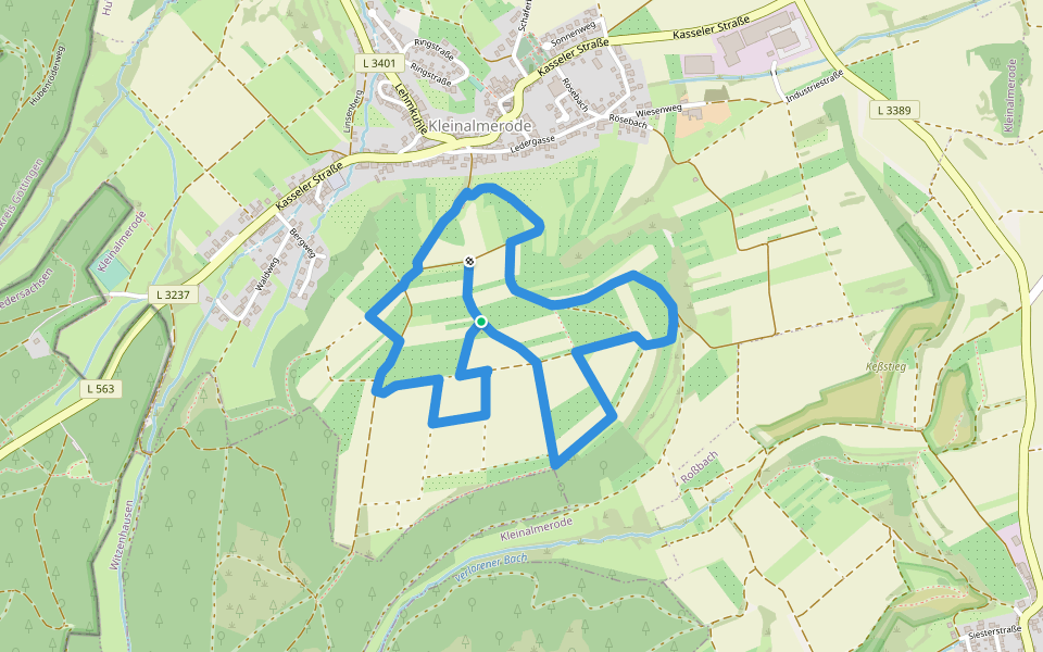 Kirschwanderweg 4 walking route map in Witzenhausen