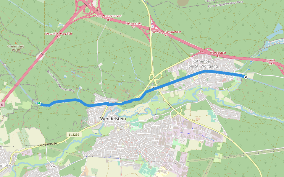 Historischer Lehrpfad Ludwig-Donau-Main-Kanal walking route map in Forst Kleinschwarzenlohe