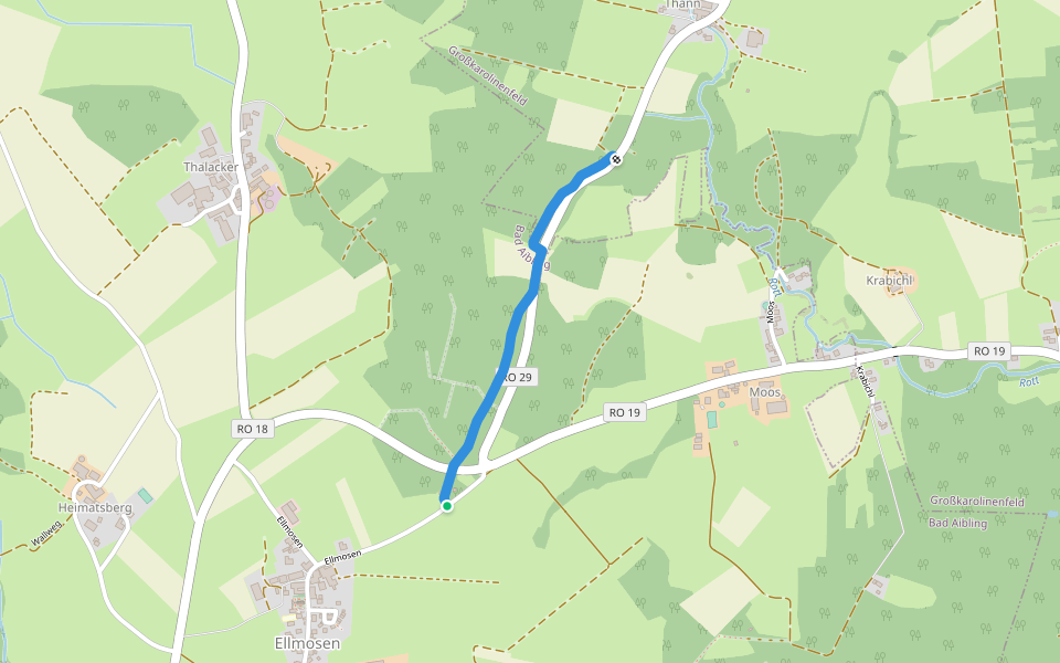 Kreuzweg Ellmosen - Thann walking route map in Bad Aibling