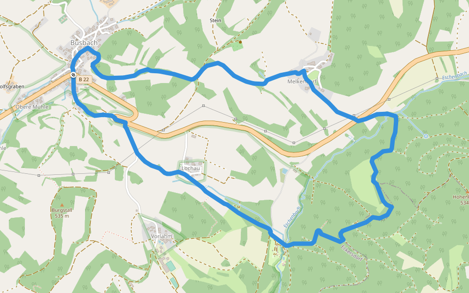 Kuckuckswege rund um Busbach Nr. 1 walking route map in Eckersdorf
