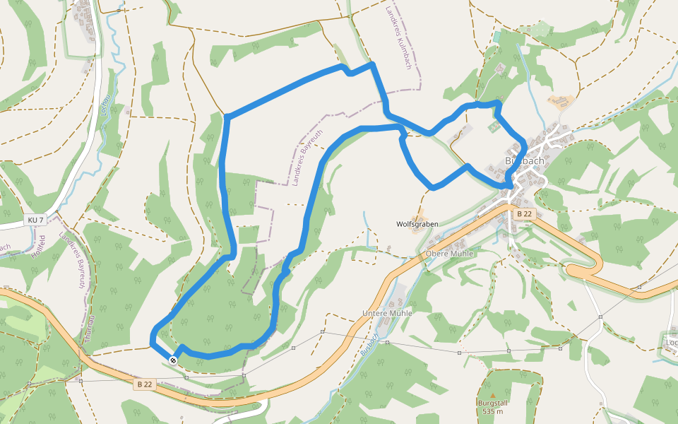 Kuckuckswege rund um Busbach Nr. 5 walking route map in Mistelgau
