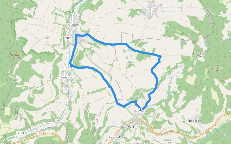 Kuckuckswege rund um Busbach Nr. 6 walking route map in Eckersdorf