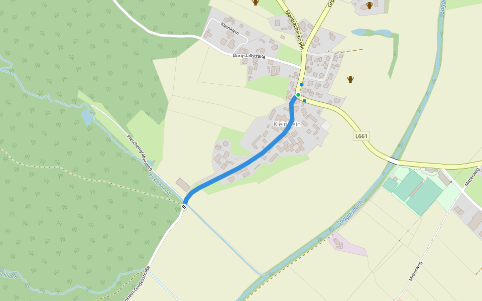 Fürstengräberweg Variante walking route map in Kleinklein