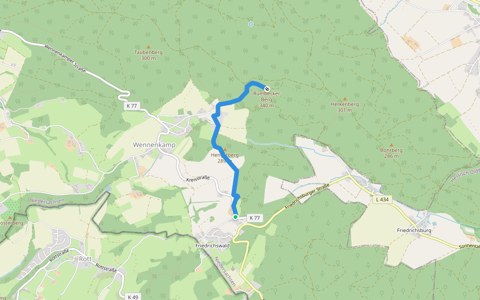 RI16 Ludwigsturm-Route walking route map in Rinteln