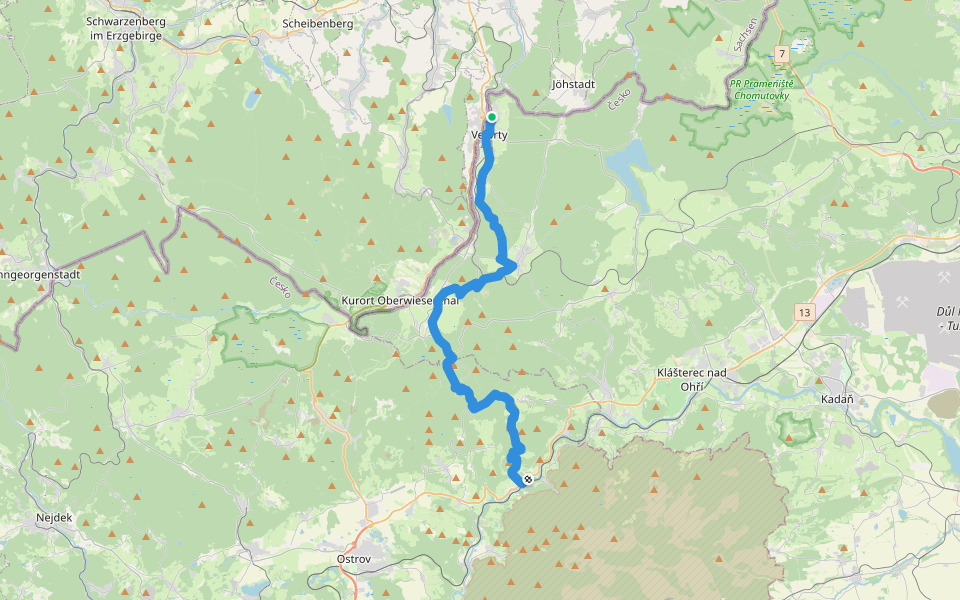 [Z] Vejprty - Stráž nad Ohří walking route map in Vejprty