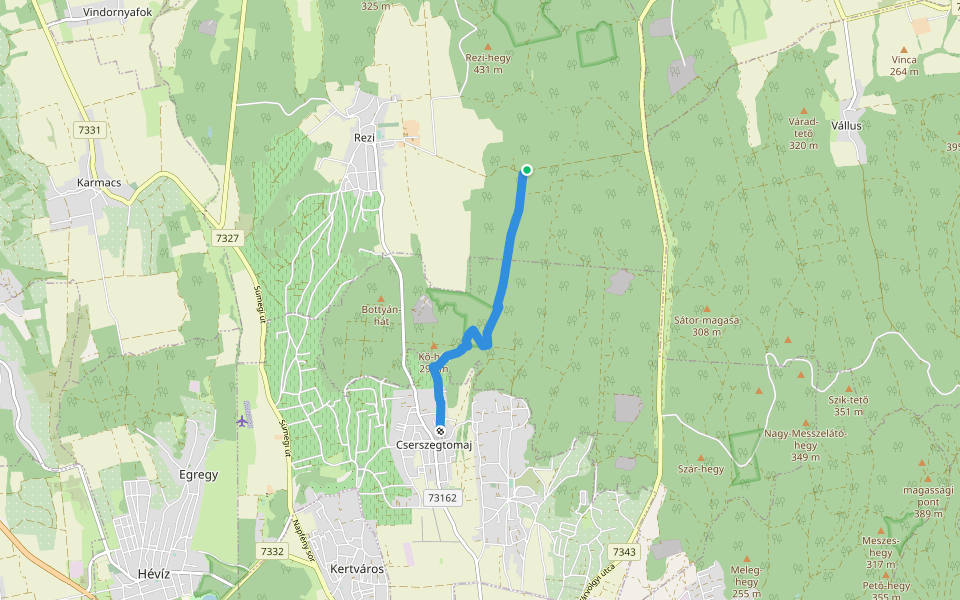 S+ walking route map in Rezi