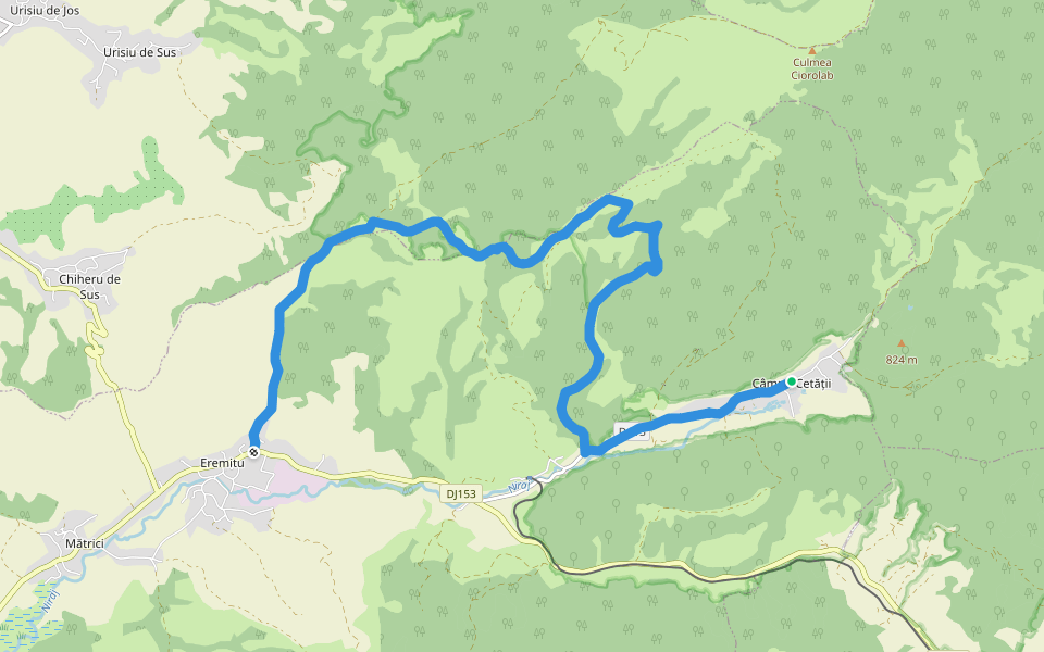 Câmpu Cetății - Culmea Tâmpa - Eremitu walking route map in Câmpu Cetăţii