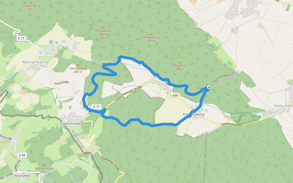 RI18 Friedrichsburg-Route walking route map in Rinteln