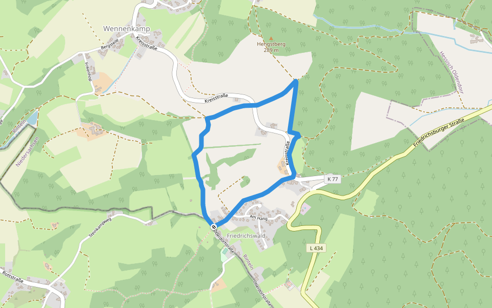 RI17 Friedrichswald-Route walking route map in Rinteln
