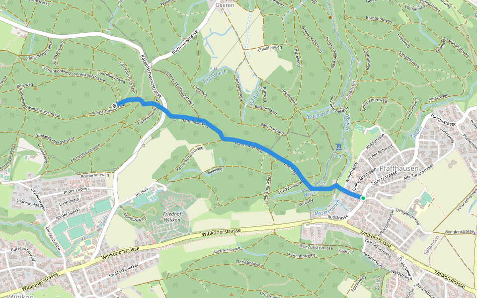 Pfaffhausen - Lorenchopf walking route map in Pfaffhausen