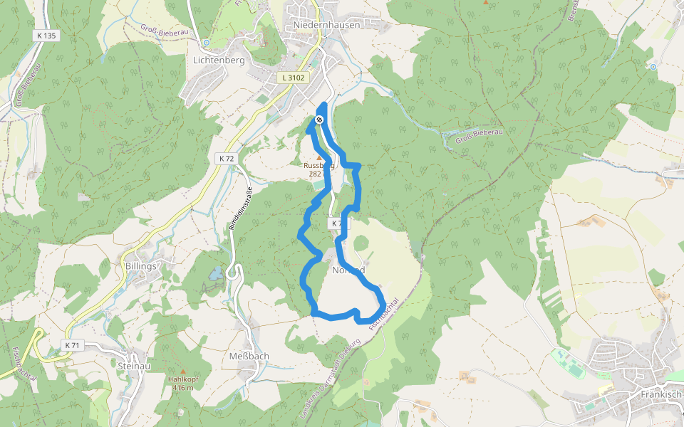 Rundwanderweg Fischbachtal Ruhehain 2: Spitzestein-Weg walking route map in Fischbachtal
