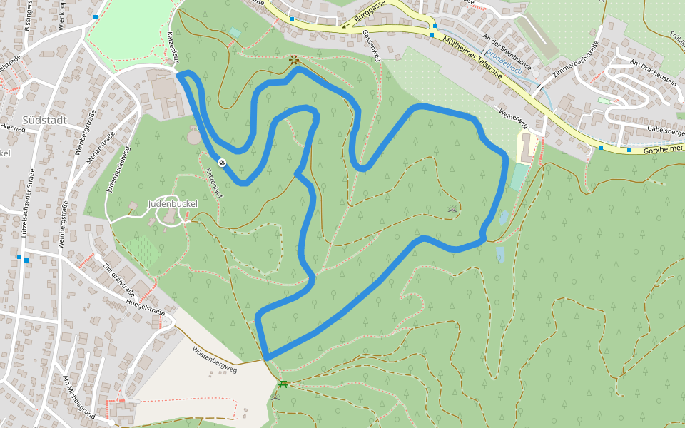 Rundwanderweg 2: Exotenwald-Rundweg walking route map in Weinheim
