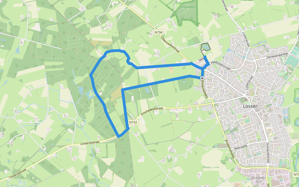WNW Twente - Steenfabriek/De Tip -oranje route walking route map in Losser