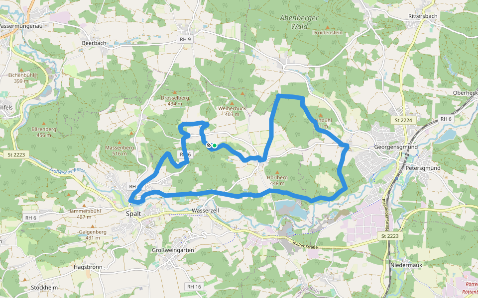 Spalt IVV 01 walking route map in Spalt