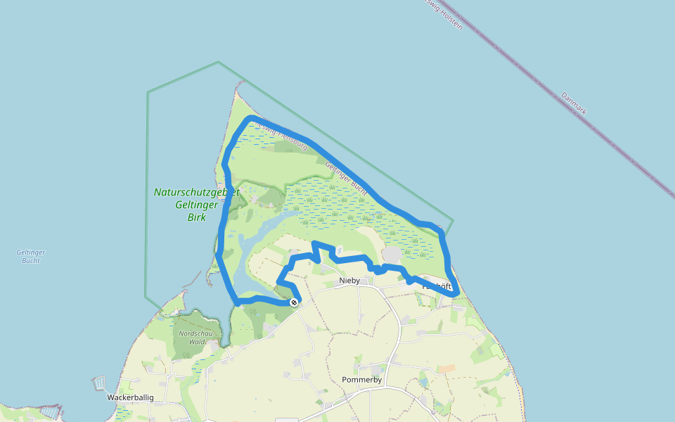 MöwenWeg walking route map in Gelting