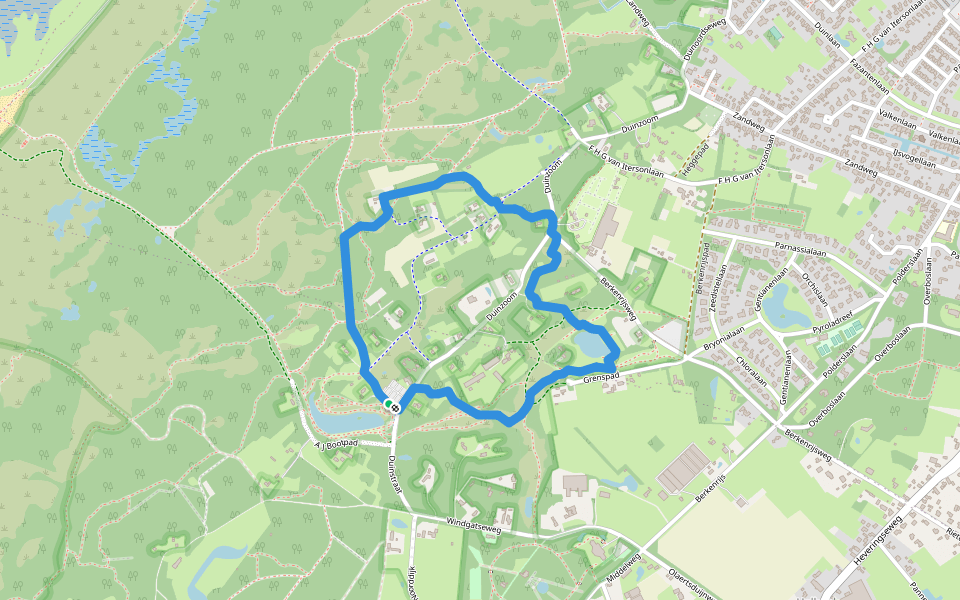 Berkenroute walking route map in Rockanje