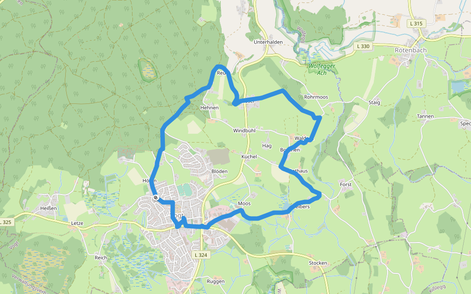 Vogter "Sonnenweg" walking route map in Vogt