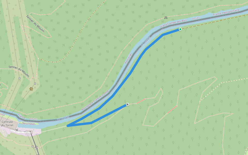 Moulins de la Chaux - Usine du Châtelot walking route map in Grand'Combe-des-Bois